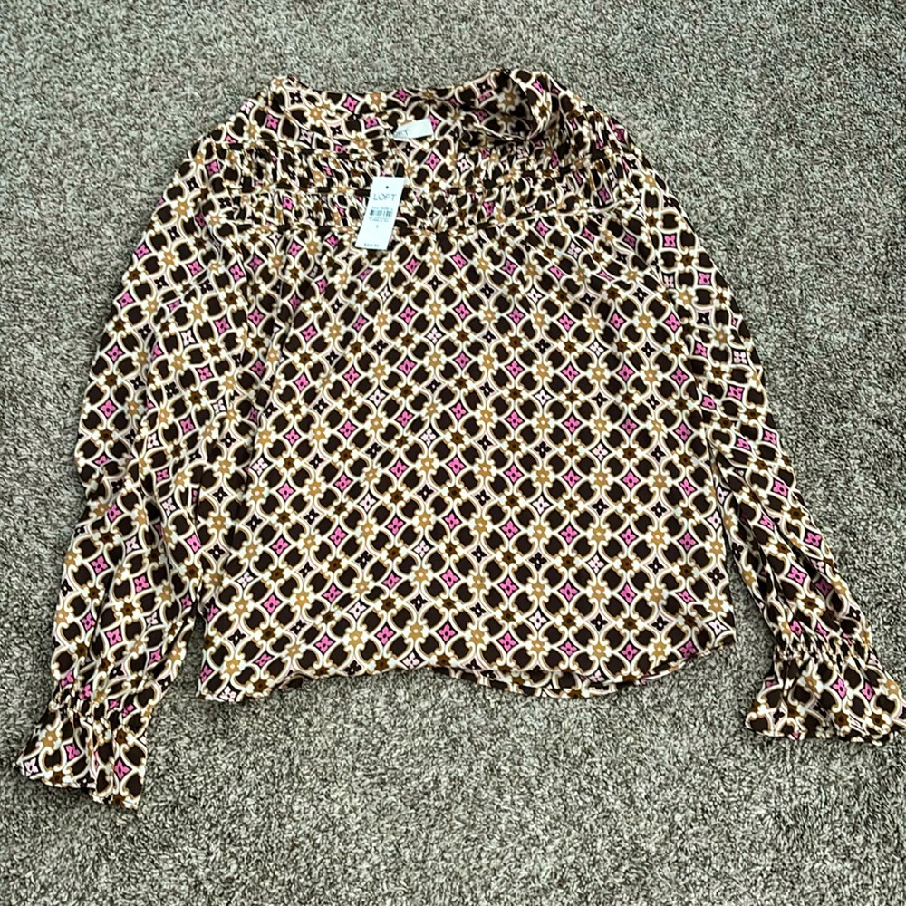 Pink and Brown Blouse